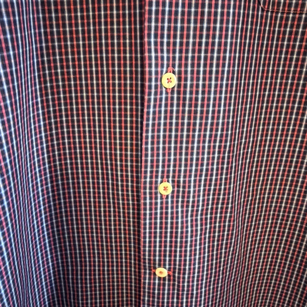 David Donahue Men's Blue & Red Plaid Button Down Long Sleeve Shirt Size Large - Picture 4 of 10
